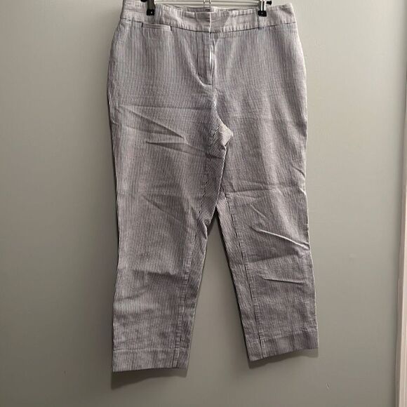 Talbots Perfect Skimmer Seersucker Crop Pants - Picture 1 of 8
